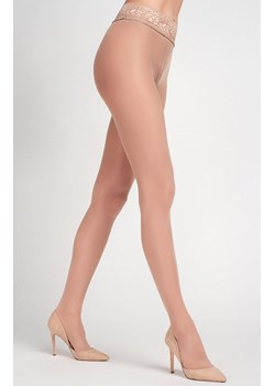 Rajstopy damskie matowe z koronkowym pasem beżowe 2640 40 DEN, Kolor beżowy, Rozmiar 2, LEGS ze sklepu Intymna w kategorii Rajstopy - zdjęcie 187344428