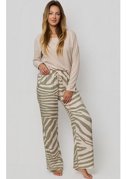 Mefemi długa piżama damska Selene, Kolor beżowo-oliwkowy, Rozmiar S, Mefemi ze sklepu Intymna w kategorii Piżamy damskie - zdjęcie 187344517