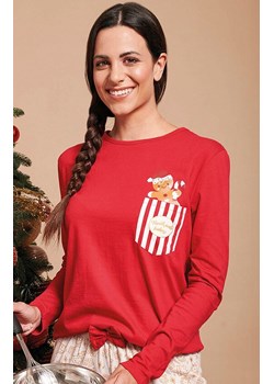 Świąteczna piżama damska w pierniczki czerwona GRETEL, Kolor czerwony-wzór, Rozmiar L, Sorbetto ze sklepu Intymna w kategorii Piżamy damskie - zdjęcie 187344699