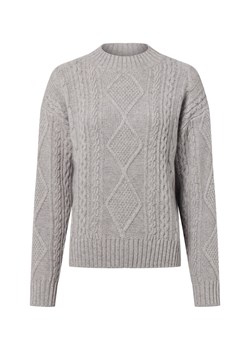 Fynch-Hatton Wełniany sweter damski Kobiety Wełna jasny szary marmurkowy ze sklepu vangraaf w kategorii Swetry damskie - zdjęcie 187346418