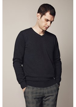 Sweter Ciemnoszary z Bawełną w Serek Anthony ze sklepu Lancerto S.A. w kategorii Swetry męskie - zdjęcie 187346568