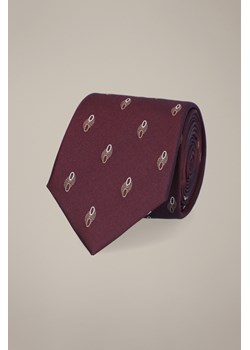 Krawat Bordowy Jedwabny Wzór ze sklepu Lancerto S.A. w kategorii Krawaty - zdjęcie 187346655