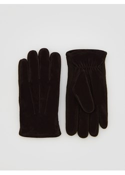 Reserved - Zamszowe rękawiczki - ciemnobrązowy ze sklepu Reserved w kategorii Rękawiczki męskie - zdjęcie 187347038