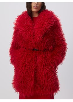 Reserved - Płaszcz z imitacji futra - czerwony ze sklepu Reserved w kategorii Futra damskie - zdjęcie 187347156