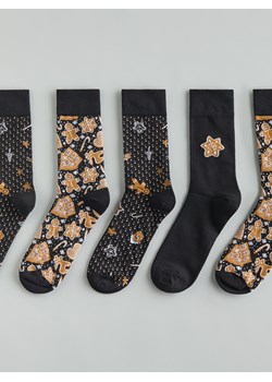 Reserved - 3 pack świątecznych skarpet - beżowy ze sklepu Reserved w kategorii Skarpetki męskie - zdjęcie 187347249