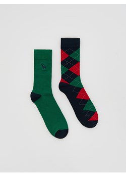 Reserved - 2 pack świątecznych skarpet - zielony ze sklepu Reserved w kategorii Skarpetki męskie - zdjęcie 187347266