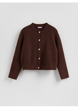 Reserved - Kardigan z dekoracyjnymi guzikami - brązowy ze sklepu Reserved w kategorii Swetry damskie - zdjęcie 187347296