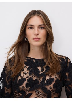 Reserved - Bluzka z haftowanym wzorem - czarny ze sklepu Reserved w kategorii Bluzki damskie - zdjęcie 187347339
