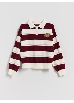 Reserved - Sweter polo w paski - wielobarwny ze sklepu Reserved w kategorii Swetry dziewczęce - zdjęcie 187347649