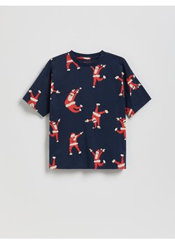 Reserved - Świąteczny t-shirt - granatowy ze sklepu Reserved w kategorii T-shirty chłopięce - zdjęcie 187347749