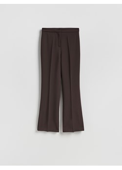 Reserved - Spodnie z rozcięciem - ciemnobrązowy ze sklepu Reserved w kategorii Spodnie damskie - zdjęcie 187347805
