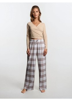 Sinsay - Spodnie od piżamy w kratę - beżowy ze sklepu Sinsay w kategorii Spodnie damskie - zdjęcie 187348317