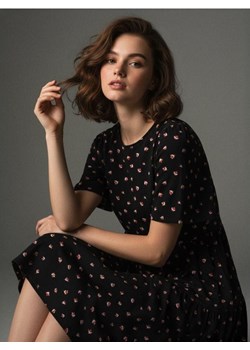 Sinsay - Wzorzysta sukienka mini - czarny ze sklepu Sinsay w kategorii Sukienki - zdjęcie 187348368