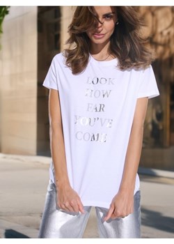 Sinsay - Koszulka z ozdobnym nadrukiem - biały ze sklepu Sinsay w kategorii Bluzki damskie - zdjęcie 187348386