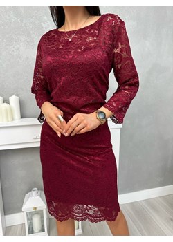 Bordowa Koronkowa Sukienka ze sklepu ModnaKiecka.pl w kategorii Sukienki - zdjęcie 187348716