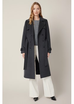 Płaszcz Szary z Wełną Dwurzędowy Damski Mistelle ze sklepu Lancerto S.A. w kategorii Płaszcze damskie - zdjęcie 187349277
