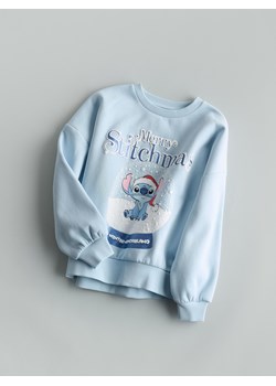 Reserved - Świąteczna bluza Lilo i Stitch - jasnoniebieski ze sklepu Reserved w kategorii Bluzy dziewczęce - zdjęcie 187349388