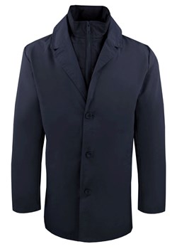 Krótki, Męski Płaszcz Przejściowy z Wysokim Kołnierzem - Brave Soul - Granatowy KUBRSAW25umpireNAVY ze sklepu JegoSzafa.pl w kategorii Płaszcze męskie - zdjęcie 187349558