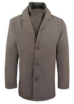 Krótki, Męski Płaszcz Przejściowy z Wysokim Kołnierzem - Brave Soul - Taupe KUBRSAW25umpireMOCHA ze sklepu JegoSzafa.pl w kategorii Płaszcze męskie - zdjęcie 187349565