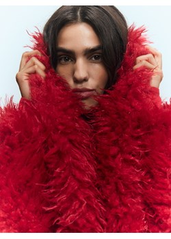 Reserved - Płaszcz z imitacji futra - czerwony ze sklepu Reserved w kategorii Futra damskie - zdjęcie 187351557