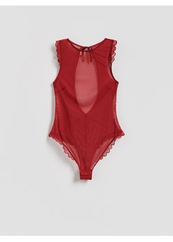 Reserved - Siateczkowe body - czerwony ze sklepu Reserved w kategorii Body damskie - zdjęcie 187351596