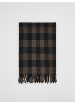 Reserved - Szalik w kratę z frędzlami - ciemnobrązowy ze sklepu Reserved w kategorii Szaliki męskie - zdjęcie 187351635