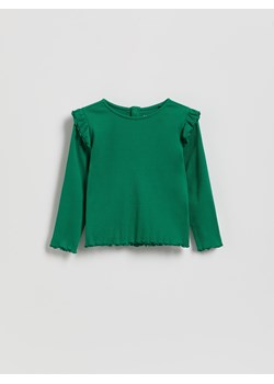 Reserved - Bluzka z falbanami - zielony ze sklepu Reserved w kategorii Bluzki dziewczęce - zdjęcie 187351646