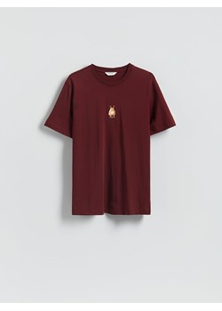 Reserved - T-shirt ze świątecznym nadrukiem - bordowy ze sklepu Reserved w kategorii T-shirty męskie - zdjęcie 187351697