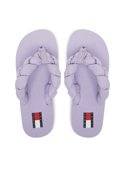 Japonki Tommy Jeans Braided Thong Beach Sandal EN0EN02877 Fioletowy ze sklepu eobuwie.pl w kategorii Klapki damskie - zdjęcie 187352205