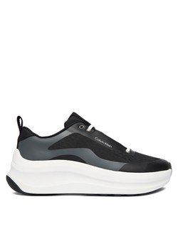 Sneakersy Calvin Klein Chunky Runner Laceup Mix Aop YW0YW02077 Czarny ze sklepu eobuwie.pl w kategorii Buty sportowe damskie - zdjęcie 187352317