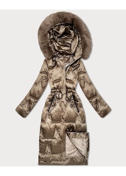 Zimowa kurtka damska ze ściągaczem w talii S'West ciemny beżowy (B8522-12) ze sklepu goodlookin.pl w kategorii Kurtki damskie - zdjęcie 187352948