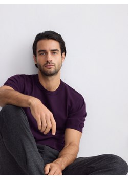 Reserved - Sweter z krótkim rękawem z dodatkiem wełny - ciemnofioletowy ze sklepu Reserved w kategorii Swetry męskie - zdjęcie 187354909