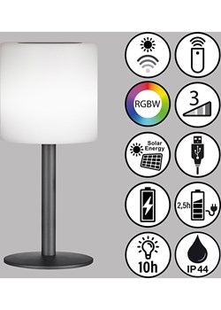 FISCHER &amp; HONSEL Solarna lampa stołowa LED &quot;Lesina&quot; w kolorze białym - wys. 30 x Ø 13 cm ze sklepu Limango Polska w kategorii Oświetlenie - zdjęcie 187355217