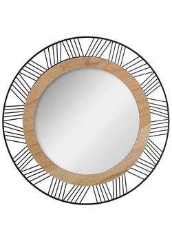 WellHome Lustro w kolorze czarno-jasnobrązowym - Ø 45 cm ze sklepu Limango Polska w kategorii Lustra - zdjęcie 187355776