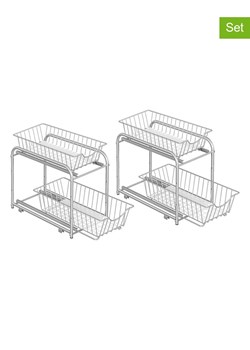 Songmics Regały kuchenne (2 szt.) w kolorze srebrnym - 35,8 x 27,2 x 21,6 cm ze sklepu Limango Polska w kategorii Regały i witryny - zdjęcie 187355788