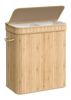 Songmics Kosz w kolorze jasnobrązowym na pranie - 54,5 x 61 x 34,5 cm ze sklepu Limango Polska w kategorii Akcesoria łazienkowe - zdjęcie 187355795