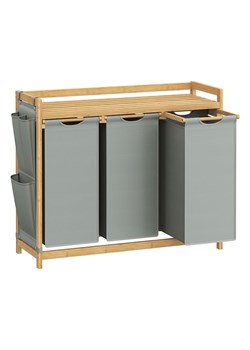 Songmics Kosz w kolorze jasnoszaro-jasnobrązowym na pranie - 94 x 78 x 33 cm ze sklepu Limango Polska w kategorii Akcesoria łazienkowe - zdjęcie 187355816