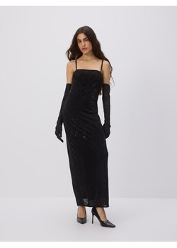 Reserved - Sukienka tuba z rękawiczkami - czarny ze sklepu Reserved w kategorii Sukienki - zdjęcie 187356519