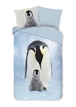 Good Morning Komplet pościeli flanelowej &quot;Pinga&quot; w kolorze błękitno-biało-szarym ze sklepu Limango Polska w kategorii Pościele - zdjęcie 187356686