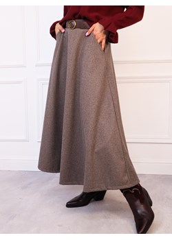 SPÓDNICA DZIANINOWA ROZKLOSZOWANA Z PASKIEM- FANGO ze sklepu olika.com.pl w kategorii Spódnice - zdjęcie 187357335