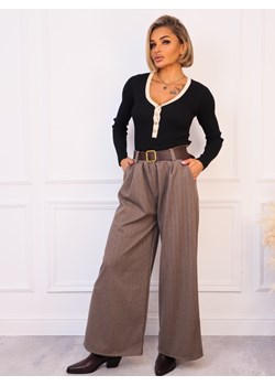 SPODNIE DZIANINOWE SZEROKIE Z PASKIEM- FANGO ze sklepu olika.com.pl w kategorii Spodnie damskie - zdjęcie 187357376