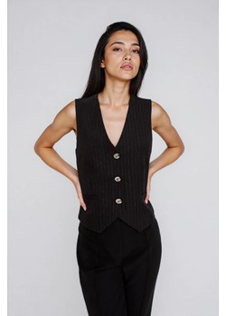 Kamizelka z ozdobnymi guzikami czarna ze sklepu Moodo.pl w kategorii Marynarki damskie - zdjęcie 187358085