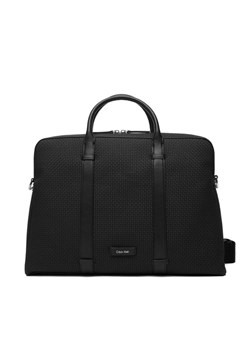 Calvin Klein Torba na laptopa Embossed Woven Commuter LV04D3207G Czarny ze sklepu MODIVO w kategorii Torby na laptopa - zdjęcie 187359506