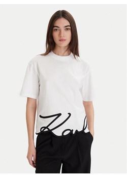 KARL LAGERFELD T-Shirt A1W17013 Biały Regular Fit ze sklepu MODIVO w kategorii Bluzki damskie - zdjęcie 187359556