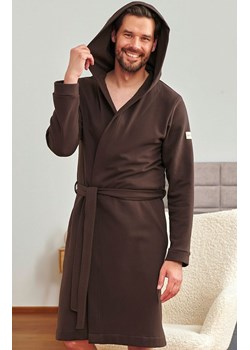 Doctor Nap szlafrok męski z kapturem SMW.7332.BROWNIE, Kolor brązowy, Rozmiar M, Doctor Nap ze sklepu Primodo w kategorii Szlafroki męskie - zdjęcie 187360698
