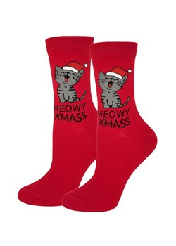 Marilyn skarpetki damskie świąteczne czerwone Meowy Xmass, Kolor czerwony, Rozmiar 36-40, Marilyn ze sklepu Primodo w kategorii Skarpetki damskie - zdjęcie 187360757