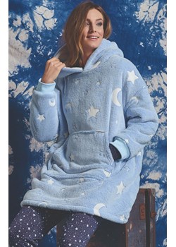 Ciepła kocobluza w świecące w ciemności gwiazdki MILANA, Kolor błękitno-biały, Rozmiar L/XL, Sorbetto ze sklepu Primodo w kategorii Koszule nocne - zdjęcie 187360847
