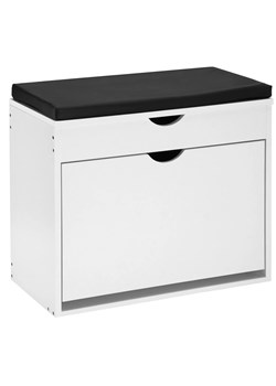 Biała szafka na buty z czarnym siedziskiem B1-C55 ze sklepu Edinos.pl w kategorii Dom - zdjęcie 187361376