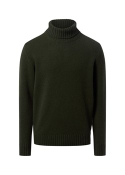 Nils Sundström Sweter męski Mężczyźni wełna ze strzyży oliwkowy jednolity ze sklepu vangraaf w kategorii Swetry męskie - zdjęcie 187363026