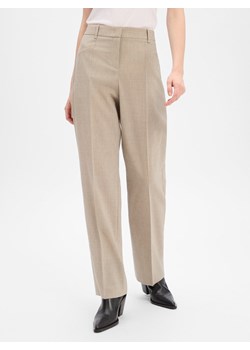 BOSS Damskie spodnie z wełny dziewiczej - Tilda9 Kobiety wełna ze strzyży beżowy marmurkowy ze sklepu vangraaf w kategorii Spodnie damskie - zdjęcie 187363047